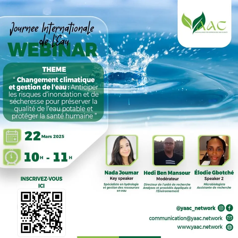 Poster for the first YAAC Talk, on climate change and water management